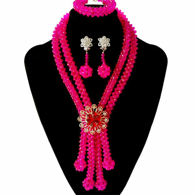 

Orange India Millet Beads Beaded Necklace Dubai Bridal Costume Jewelry Nigerian Wedding Beads African Jewelry Set For Women
