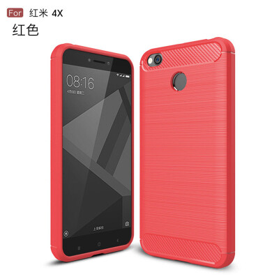 

For Xiaomi Redmi 4X Carbon Fiber Phone Cases Soft TPU Anti-Knock Cover For Xiaomi Redmi 4X case