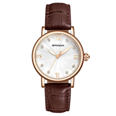 

SANDA women fashion luxury life waterproof leather strap quartz wrist watches womens watches