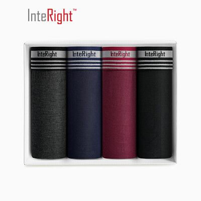 

INTERIGHT underwear mens icy print mens boxer briefs 4 boxed mixed color A XXXL