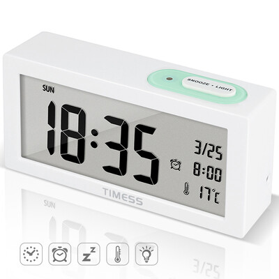 

TIMESS Alarm Clock Childrens Alarm Clock Bedside Silent Alarm Clock LED Fashion Simple Japanese&Korean Wind Alarm Clock Electronic Clock Mute S101C Blue