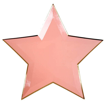 

FANLUS 8 Pcs Pentagram Eco-Friendly Paper Plates Disposable Tableware With Sparkly Gold Foil Border For A Tea Party
