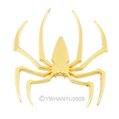 

Metal Spider Car Bike Spider Logo Decal Sticker Emblem Badge 3D Golden 21090