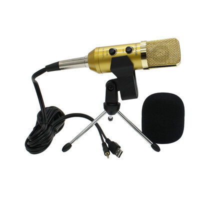 

Mk f100tl USB 20 Condenser Sound Recording Audio Processing Wired Microphone with Stand for Radio Braodcasting