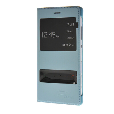 

MOONCASE Window View Design Side Flip Premium PU Leather Case Cover for Huawei Ascend P8 Lite