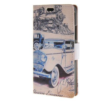 

MOONCASE Postcard Postmark Design Leather Wallet Flip Card Slot Bracket Back Case Cover for Microsoft Lumia 640 A02