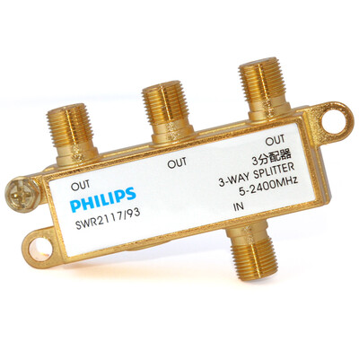 

Philips PHILIPS SWR2117 93 cable TV branch of a switch to three 5-2400MHz high frequency wide&high compatible three distributor - gold