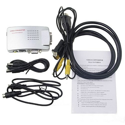 

Plastics Converter Adapter VGA to RCA AV Signal Fashion Silvery PC 22156cm Hot