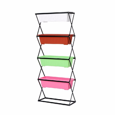 

Romacci IKayaa 34 Tier Metal Folding Plant Stand Garden Planter Flower Pot Stand Display Shelf 195KG26KG Capacity