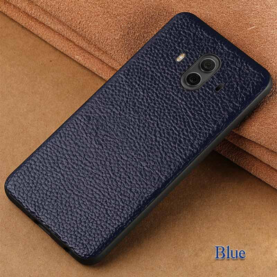 

Genuine Leather Phone Case For Huawei Mate 10 Case Litchi Texture Back Cover For P10 Plus Honor 9 V9 Case