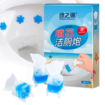 

Green source spray flower toilet gun 8 Pack disposable wash toilet toilet deodorant gel flower cleaner block toilet Lingbao agent block clean family taste deodorant deodorant