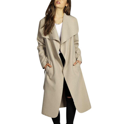 

2018 New Arrival Spring Autumn Long Sleeve with Belt Jacket Women Casual Jacket Coat Long Coat Trench Women