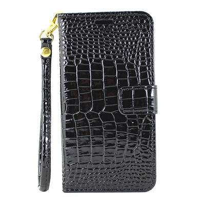 

MOONCASE Crocodile texture PU Leather Flip Wallet Card Slot Bracket Back Case Cover for Samsung Galaxy J3