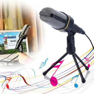 

3.5mm Studio Professional Microphone Mic with Stand For Audio Sound Recording
