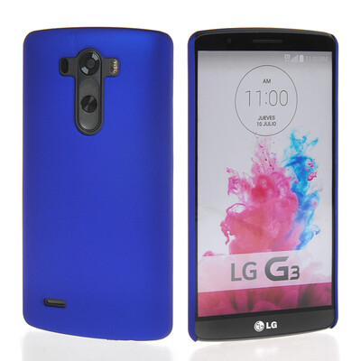 

MOONCASE Hard Rubberized Rubber Coating Devise Back чехол для LG G3 Dark blue