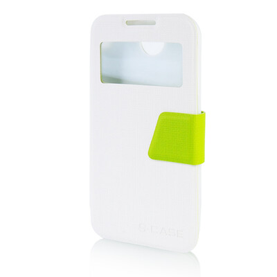 

MOONCASE View Window Leather Side Flip Pouch Ultra Slim Shell Back Case Cover for HTC Desire 310 D310W White