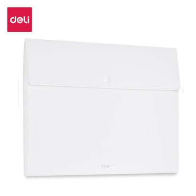 

Deli deli music series 5 grid A4 snap-on document bag information bag student organ envelope cloud white 72455