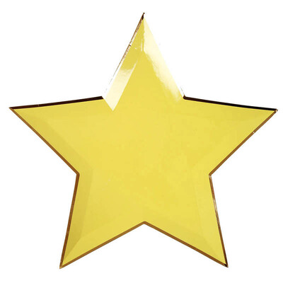 

FANLUS 8 Pcs Pentagram Eco-Friendly Paper Plates Disposable Tableware With Sparkly Gold Foil Border For A Tea Party