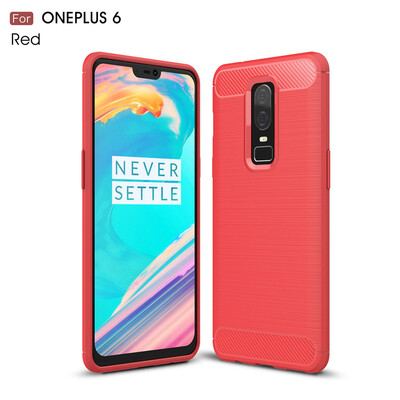 

Goowiiz Phone Case For OnePlus 6 Fashion Slim Carbon Fiber TPU Soft Silicone Prevent falling