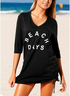

2018 Women Beach Bikini Cover Up Tie Side Summer Dress Casual Swimwear