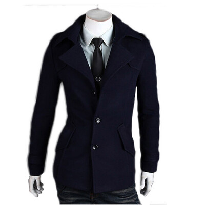 

Zogaa Autumn And Winter New Mens Wool Coat Single-breasted Casual