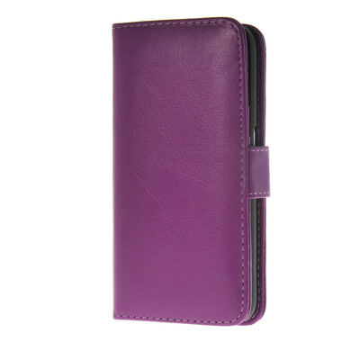 

MOONCASE Smooth skin Leather Side Flip Wallet Card Holder Stand Pouch Case Cover for Samsung Galaxy S6 Purple