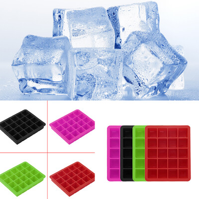 

20-Cavity Large Cube Ice Pudding Jelly Maker Mold Mould Tray Silicone Tool Rose Red