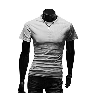 

Zogaa New Men's T-Shirt European Dragon Tattoo Round Collar