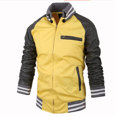 

Zogaa New Men's Jacket Fashion Slim Stand Collar Color Matching