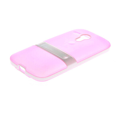 

MOONCASE Soft Flexible Silicone Gel TPU Skin with Kickstand Shell Back Case Cover for Motorola Moto G Pink