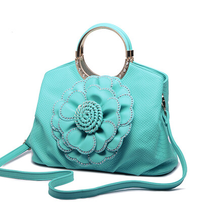 

Brands lady leather handbag new 2016 fashion womens shoulder bag big rose flower bag high quality messenger bag tote bag