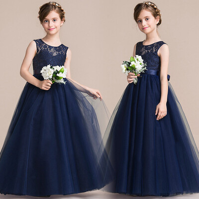 

3-14Y Princess Champage Lace Flower Girl Dresses 2017 Girls Tutu Birthday Party Платья Рапунцель костюм