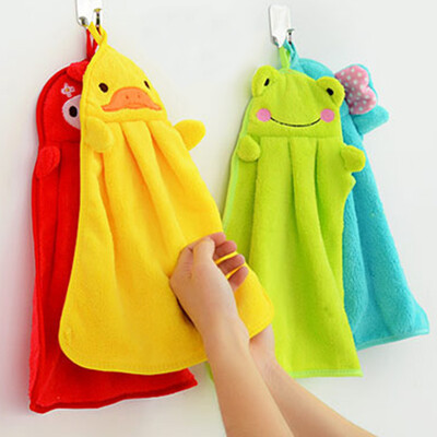 

Cntomlv Eco-friendly Candy Colors Soft Coral Velvet Cartoon Animal Towel Can Be Hung Kitchen Cleaning Used