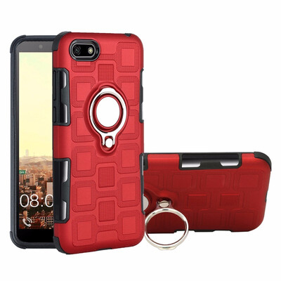 

SHS Phone Case For Huawei Y3 2017Y9 2018Y5 Prime 2018 Luxury Armor Ring Bracket Silicon TPU Lattice texture