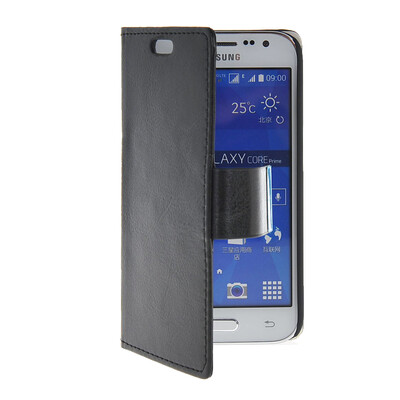 

MOONCASE High quality Leather Side Flip Wallet Card with Kickstand Case Cover for Samsung Galaxy Core Prime G3608 Black