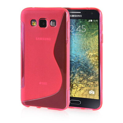 

MOONCASE S - Line Soft Flexible Silicone Gel TPU Skin Shell Back ЧЕХОЛ ДЛЯ Samsung Galaxy E5 / E500 Hot pink