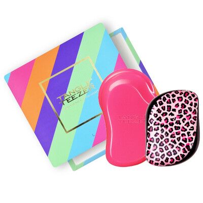 

TangleTeezer gift box (portable pink leopard + home rose red) (pink girl)