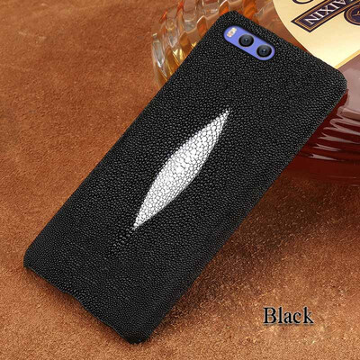 

Genuine Leather Phone Case For Xiaomi 6 Case Natural Pearl Fish Skin Back Cover For Redmi 4 4X 5 5X Case
