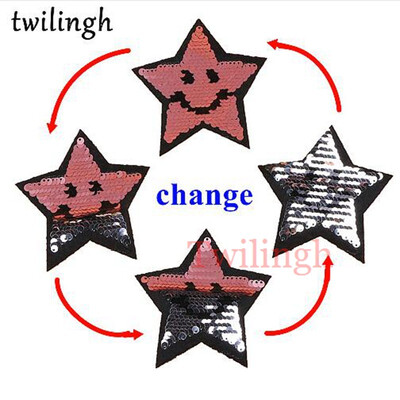 

twilingh 1pc Fruit Reversible Change Color Sequins Patches DIY