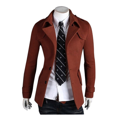 

Zogaa New Men's Wool Coat Spring Casual Single-breasted