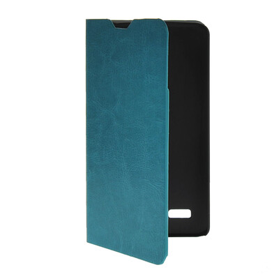 

MOONCASE Slim Leather Side Flip Wallet Card Slot Pouch with Kickstand Shell Back Case Cover for LG  Bello D331 / D335 Blue