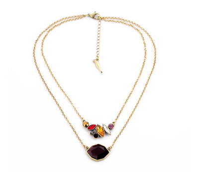 

Aiyaya High Quality Crystal Waterdrop Multicolor and Multishape Chain Necklae for Teengirls