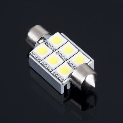 

36mm 6 SMD 5050 Pure White Купол фестона CANBUS ОВС автомобилей 6 Светодиодная лампа