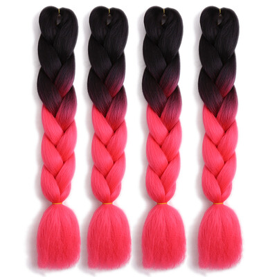 

63 Colors 4 piecelot Synthetic 2T3T4T High Temperature Fiber Ombre Braiding Hair 24 inch Jumbo Braids Hair Extensions