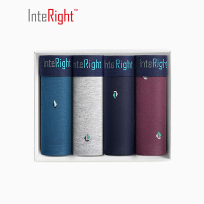 

INTERIGHT underwear mens icy print mens boxer briefs 4 boxed mixed color A XXXL