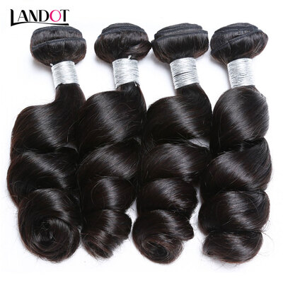 

9A Brazilian Virgin Hair Loose Wave 100 Human Hair Weave 4 Bundles Natural Black Color Brazilian Loose Wavy Curly Hair Extensions