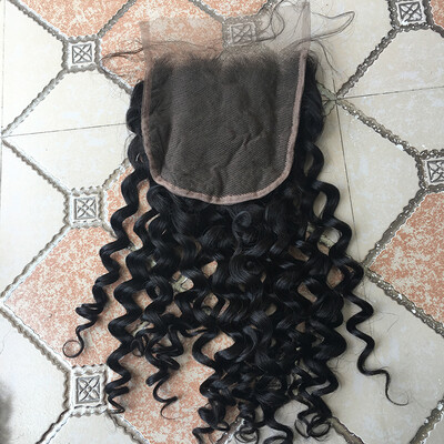 

Osolovely Hair Brazilian Hair Bleached Knots Deep Curly 6x6 Lace Closure Free Style