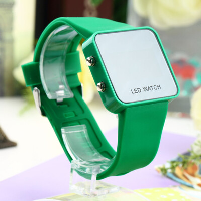 

Multicolor Men women Mirror LED Silicone Band Digital Sport Wrist Watch