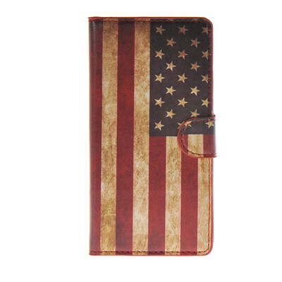 

MOONCASE U.S American Flag Leather Side Flip Wallet Card Slot Stand Pouch Case Cover for Sony Xperia Z4