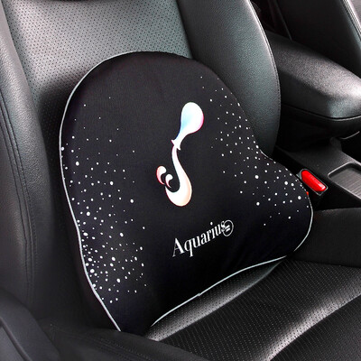 

GiGi car waist lumbar pillow bamboo charcoal memory cotton car office back cushion waist pillow GC-62 Aquarius
